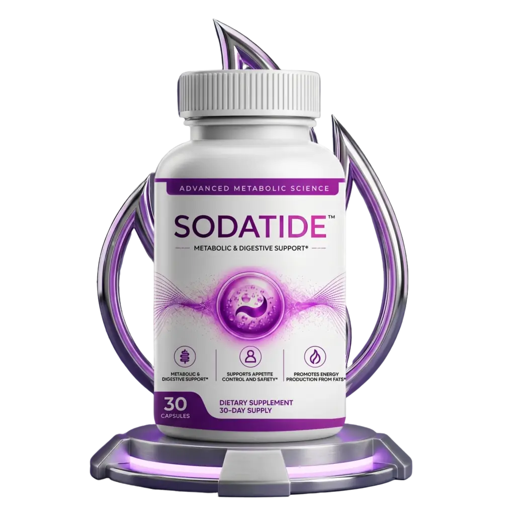 SodaTide synbiotic gut health capsule bottle
